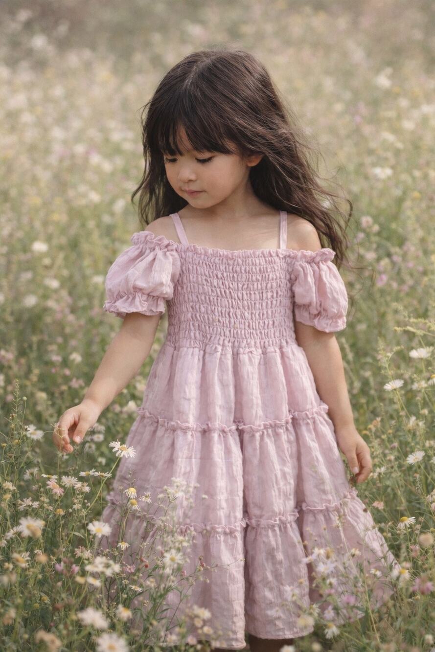 Piece Of My Heart Dusty Mauve Cold Shoulder Smocked Twirl Dress 5T